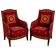 Pair of Empire period armchairs in mahogany