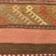 4x7 Red & Brown Vintage Kilim Rug, 123x205Cm