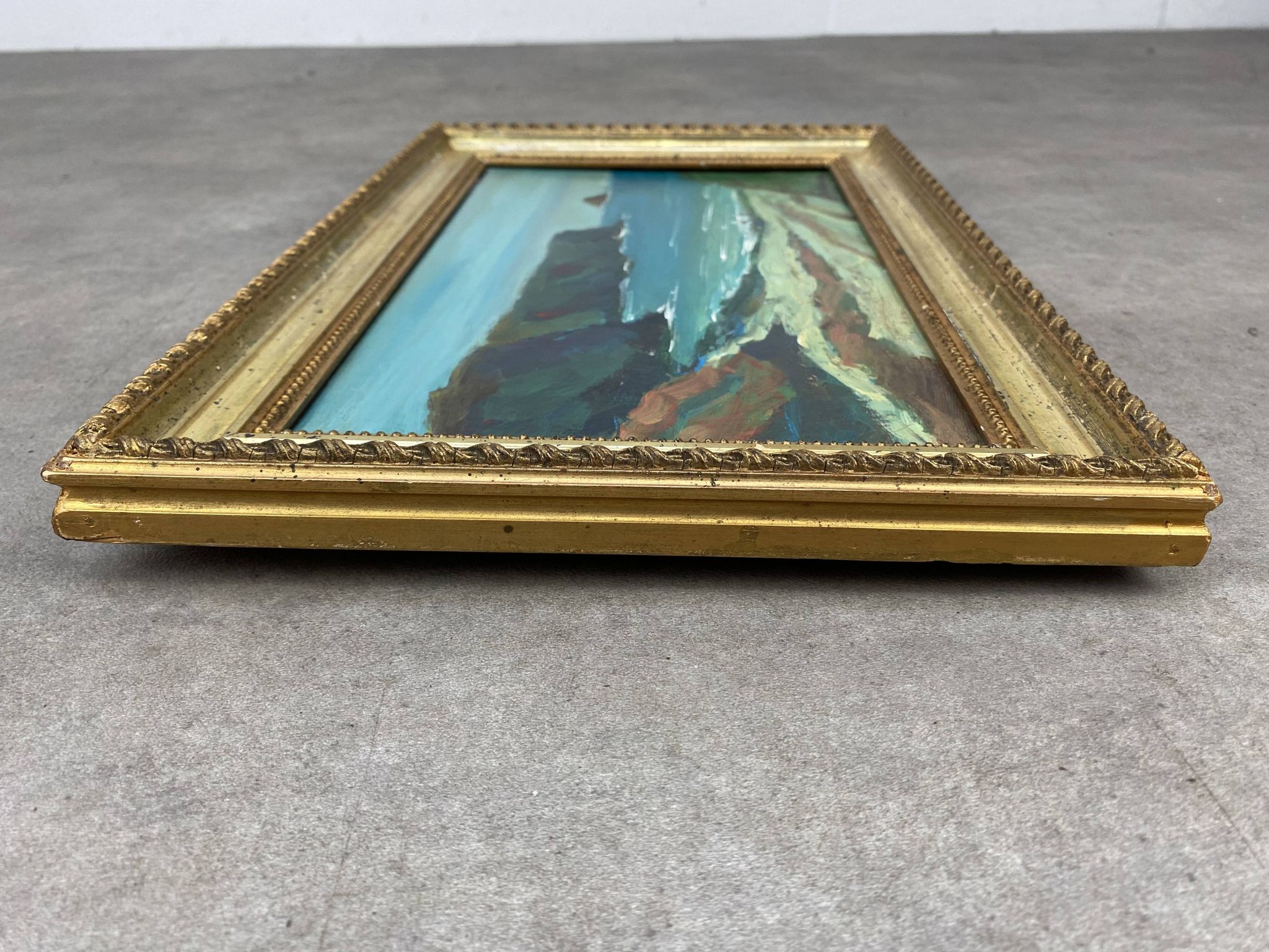 Marine painting by Désiré-Lucas, early 20th century, oil on canvas.