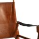 Pair of Scandinavian leather safari chairs