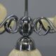 Art Deco Chrome and Glass Chandelier, 1930s
