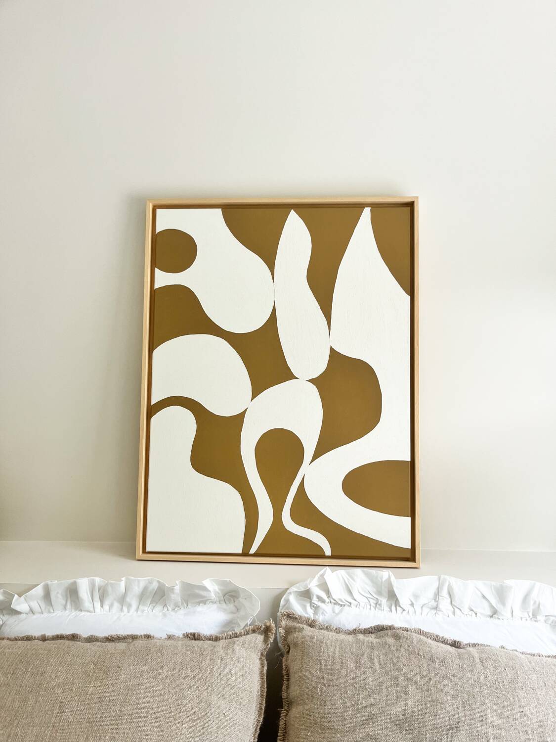 Tableau organique marron crème