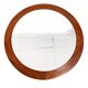 Round vintage mirror with wooden frame Scandinavian style Denmark 1960s