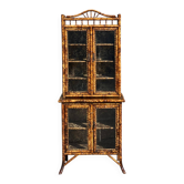 English bamboo and lacquer wardrobe from the 19th century, 1890.