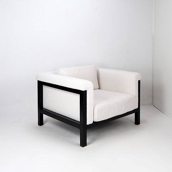 Jules Wabbes attr. Armchair "Livourne-Series 800 Luxe" by Bullo 2010 - New White Boucle Fabric