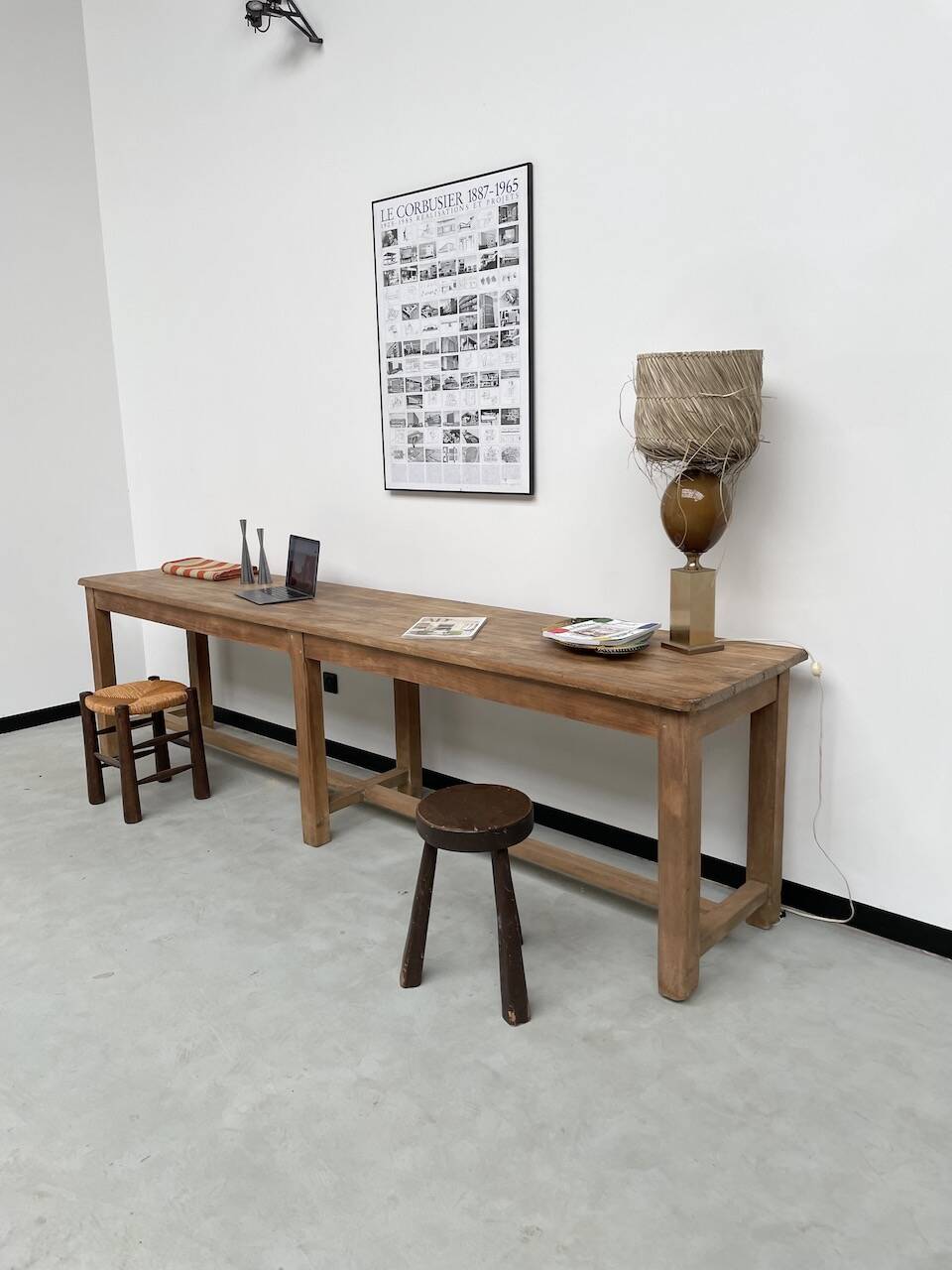 Oak console farm table 3m