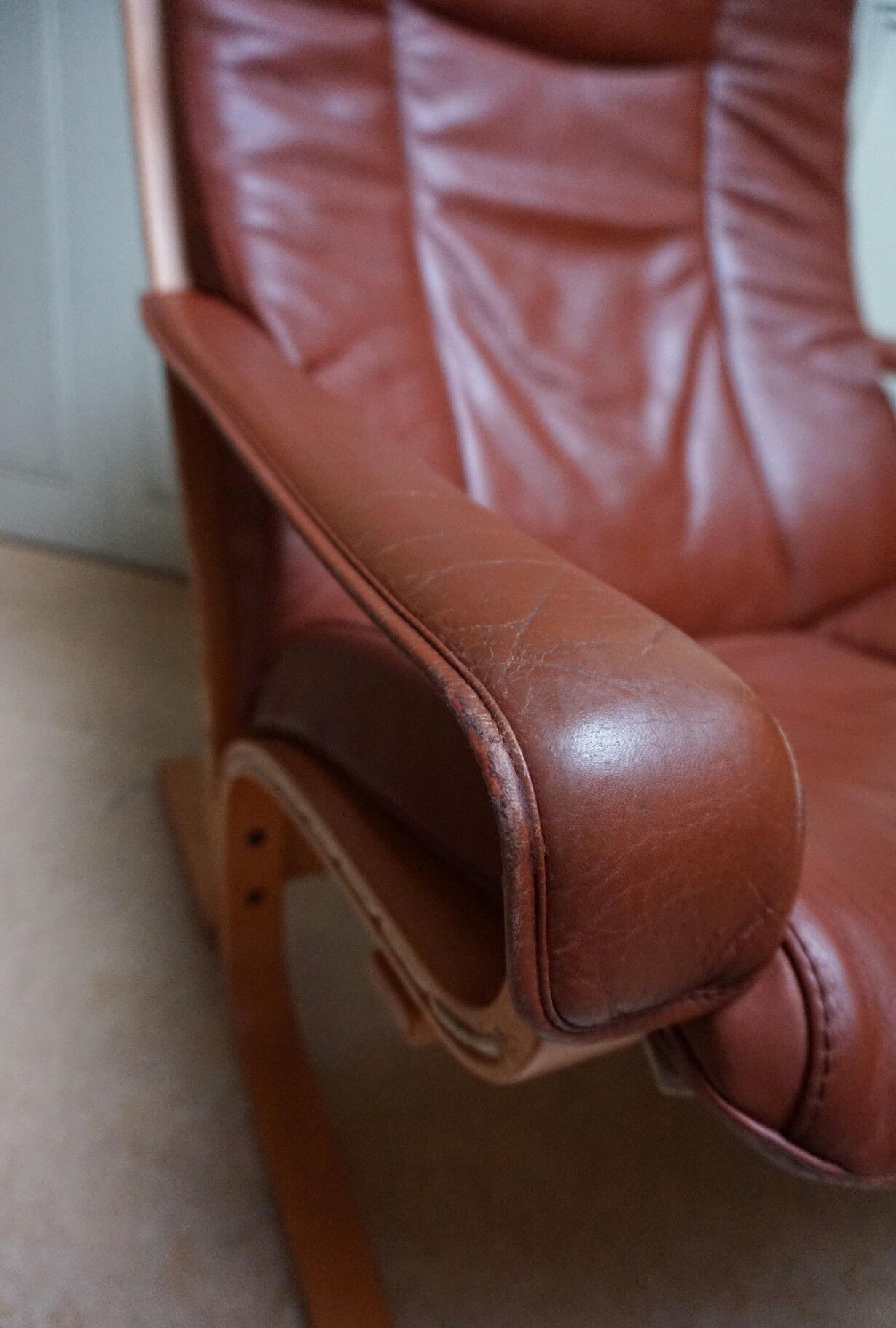Fauteuil en cuir par Ingmar Relling pour Westnofa, Norvège, années 1970
