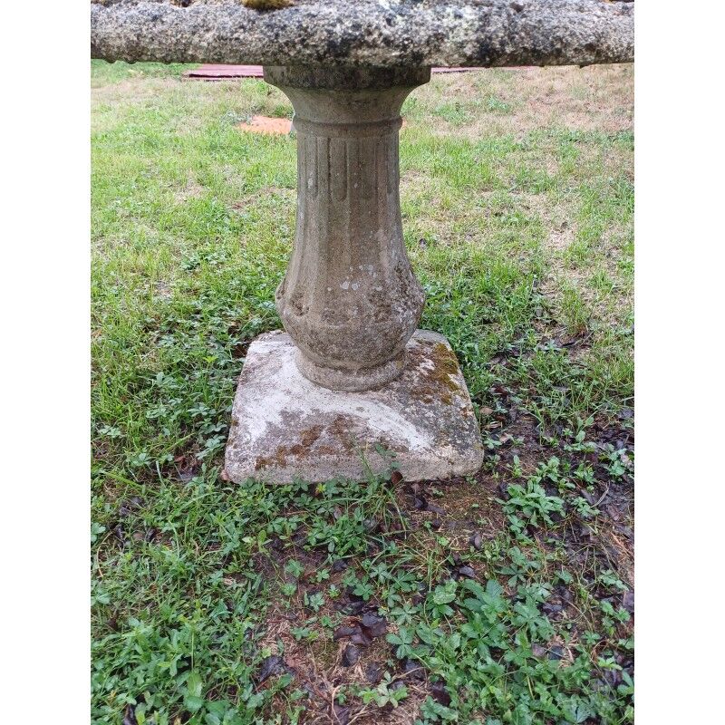 Table de jardin en ciment féraillé des années 60