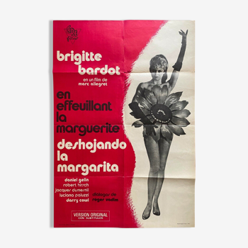 Affiche espagnole "En effeuillant la marguerite" Marc Allégret, Brigitte Bardot