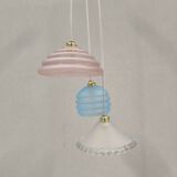 Triple frosted glass pendant light