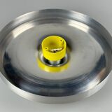 60s 70s Discus wall lamp Teka silver space age design aluminum metal