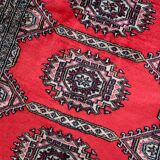 Tapis vintage ouzbek Boukhara fait main en laine – 92 x 186 cm – 1970s