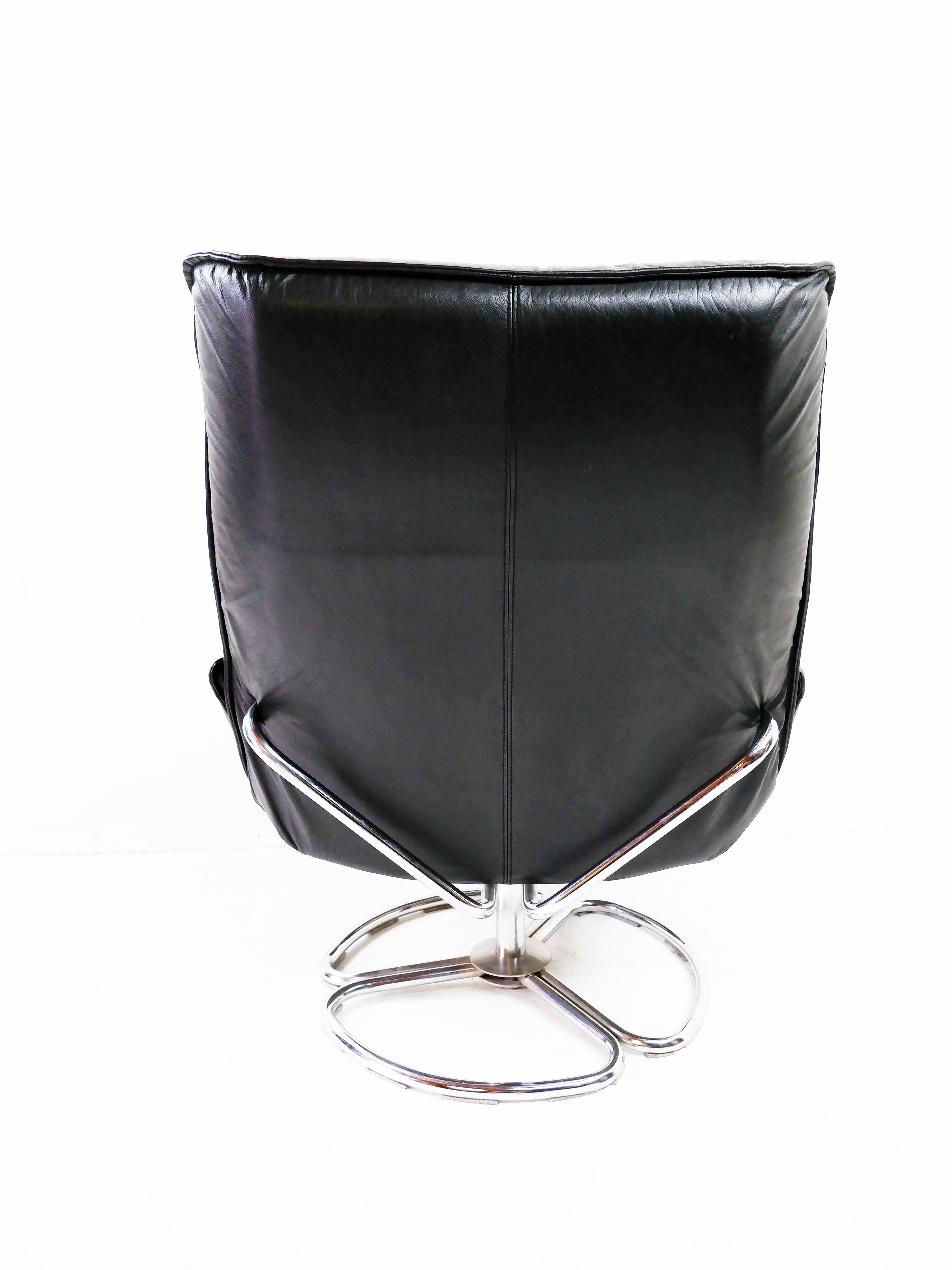 Leather swivel chair, 1970s