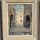 René Ricard : Aquarelle figurative représentant une vue architecturale