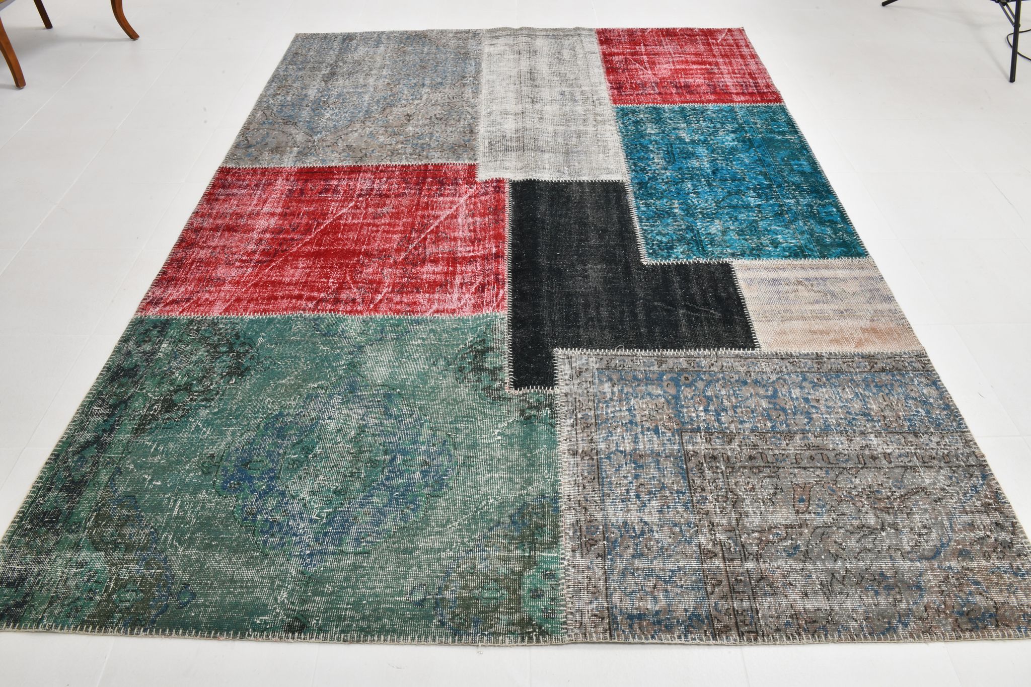 7x10 distressed multciolor vintage rug 301x220cm