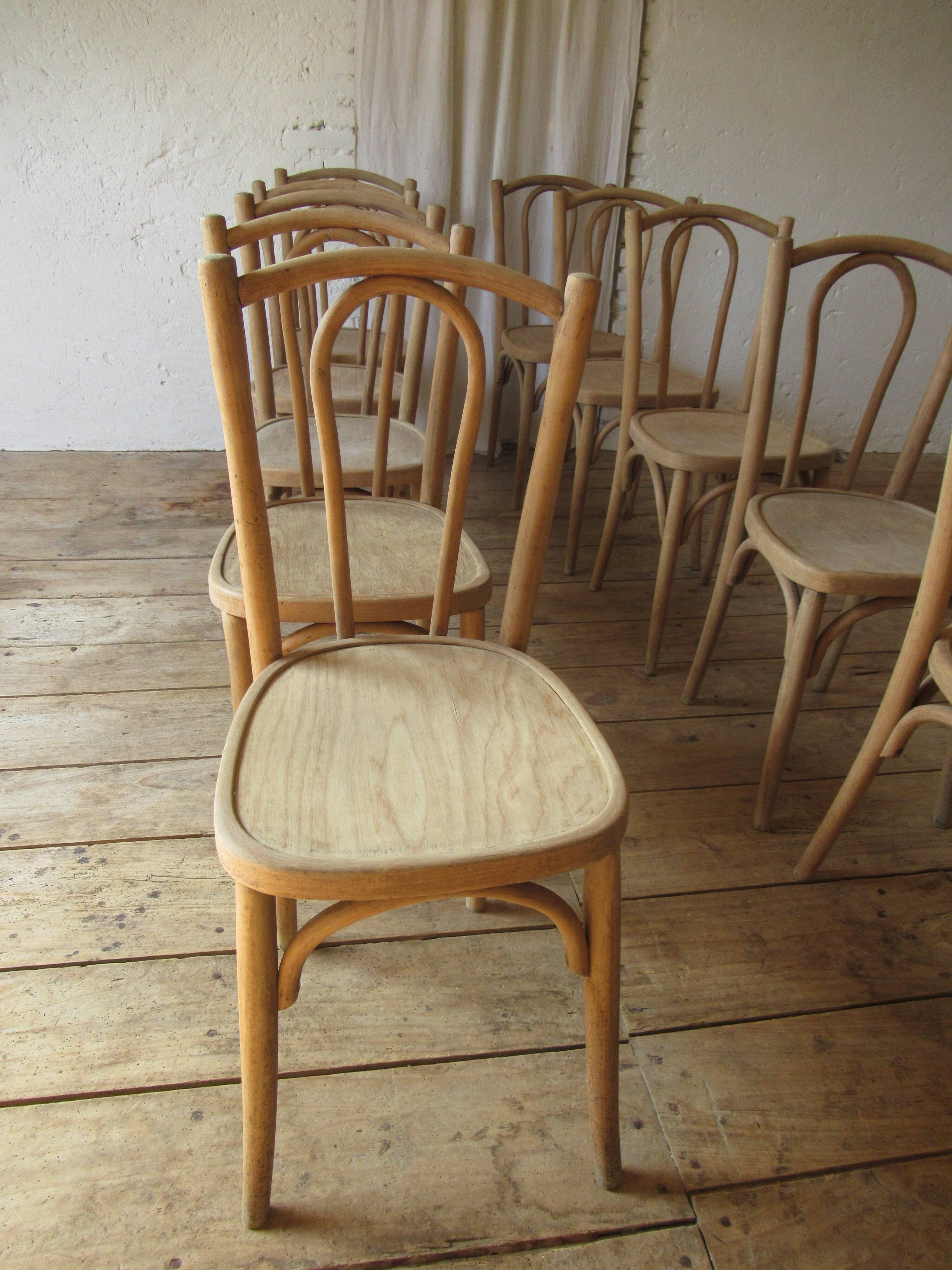 Raw wood bistro chairs.