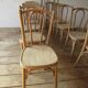 Raw wood bistro chairs.