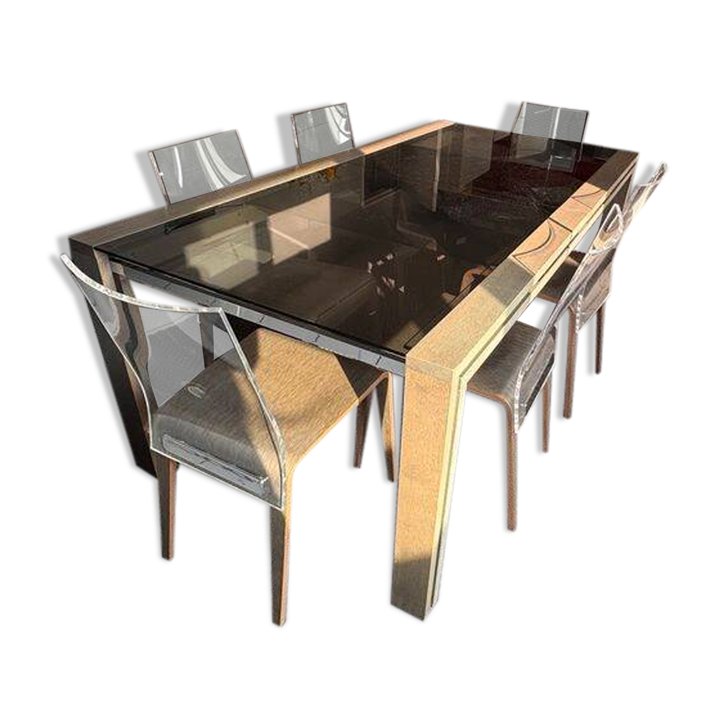 Table et 6 chaises Roche bobois Glassbox