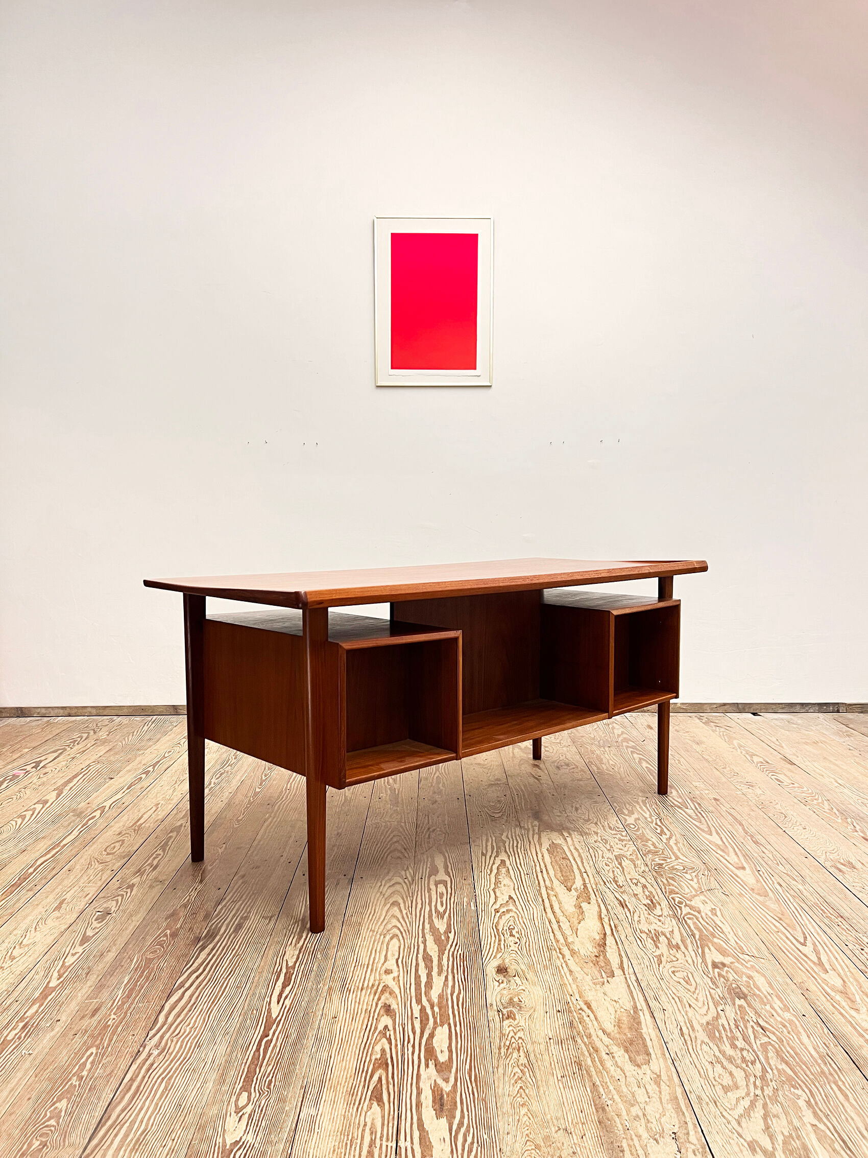 Danish teak desk by Peter Løvig Nielsen for Hedensted Møbelfabrik Denmark 1960s