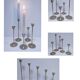 Five vintage Scandinavian design brass candlesticks