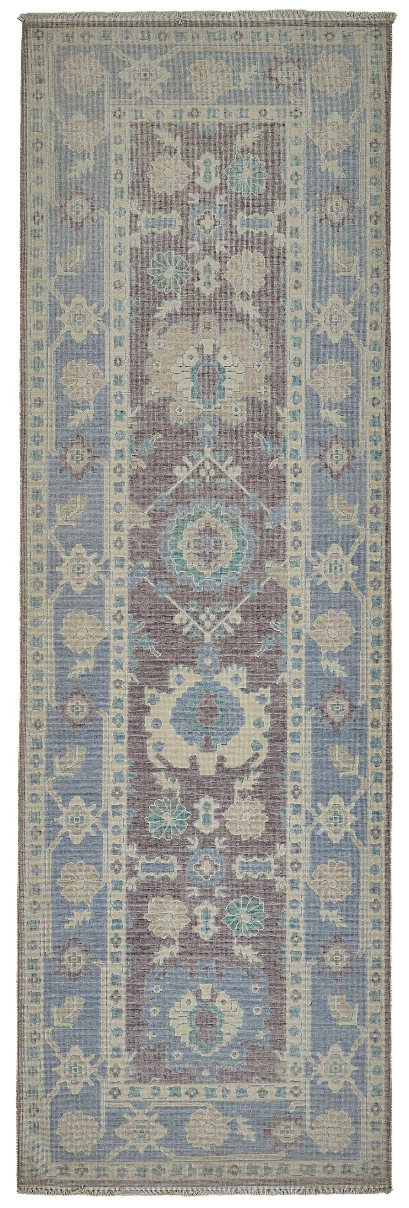 Turkish Handcrafted Loom Oushak Rug 101 cm x 325 cm