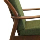Mid century teak De Ster fauteuil 'Holtet' nieuwe bekleding