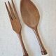 Set of 2 wooden and Japanese porcelain cutlery - Vintage