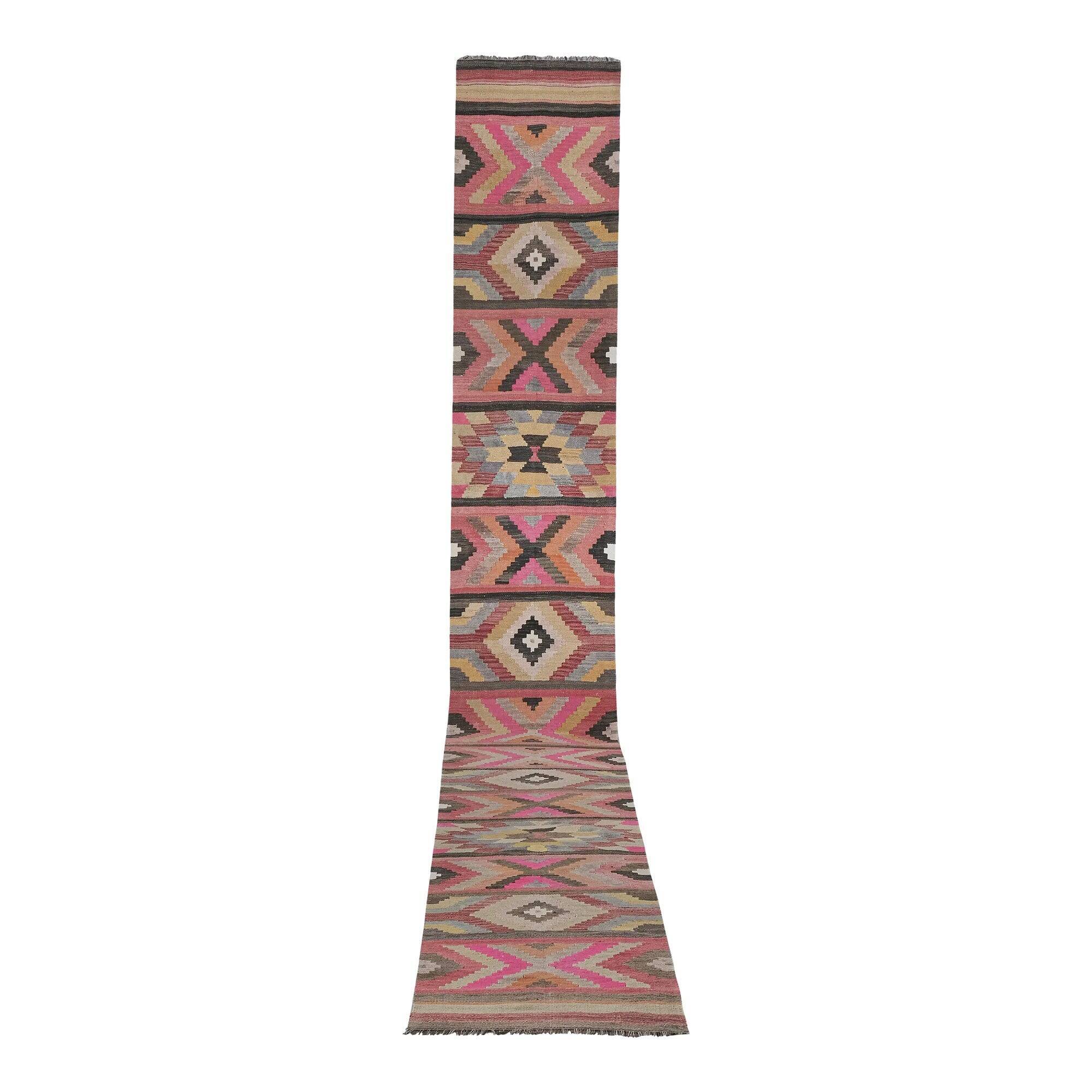 Vintage Turkish hallway rug 77x626 cm