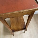 Small bedside table, nightstand, two-top ash plant stand with discreet drawer