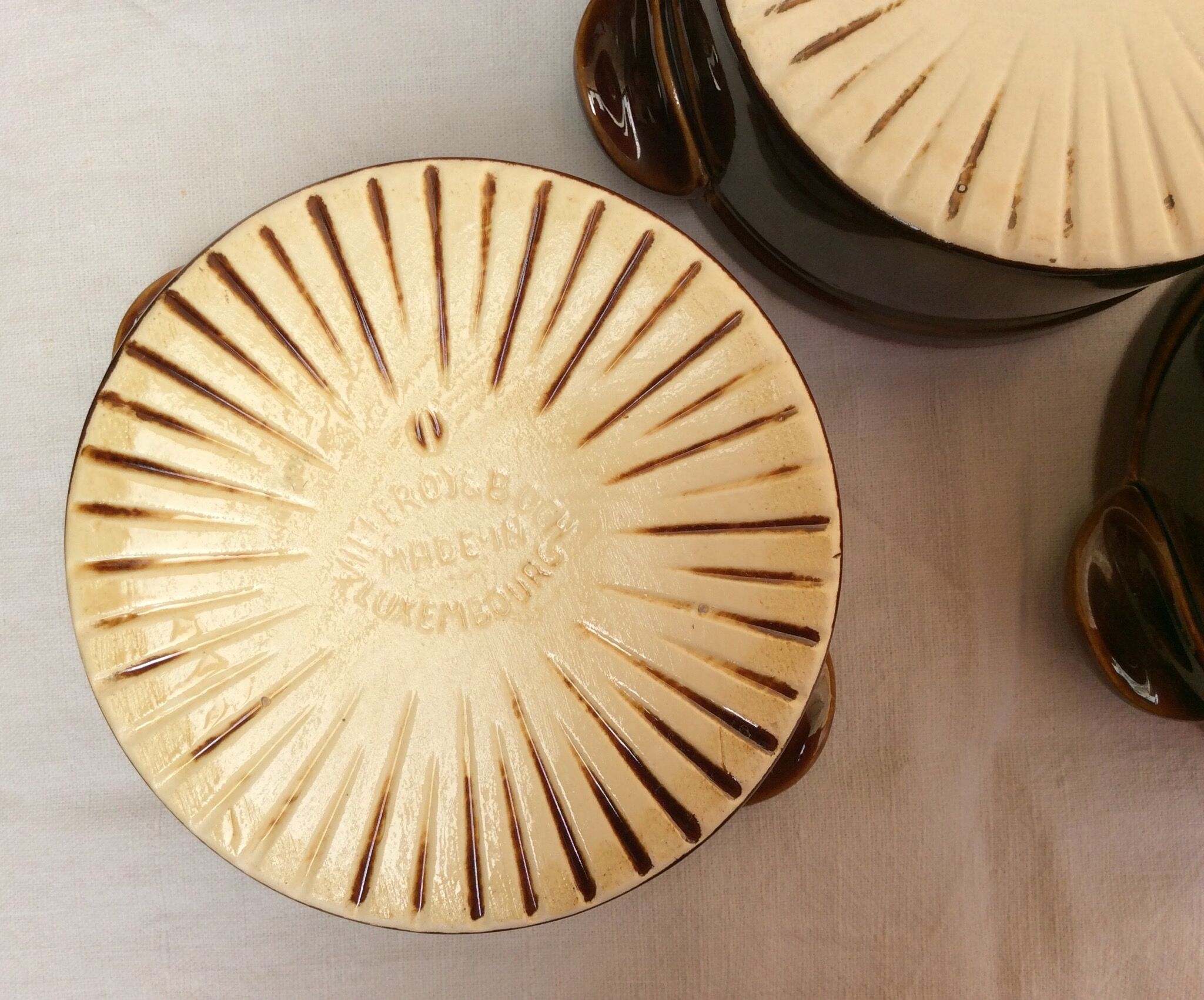 Set of 5 glazed ceramic pots villeroy & boch - vintage