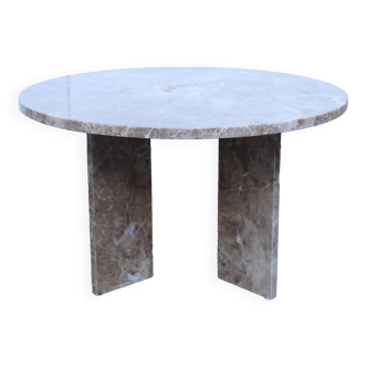 Round beige marble table