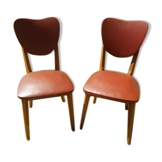 Pair of chairs baumann skai 1960 compass feet