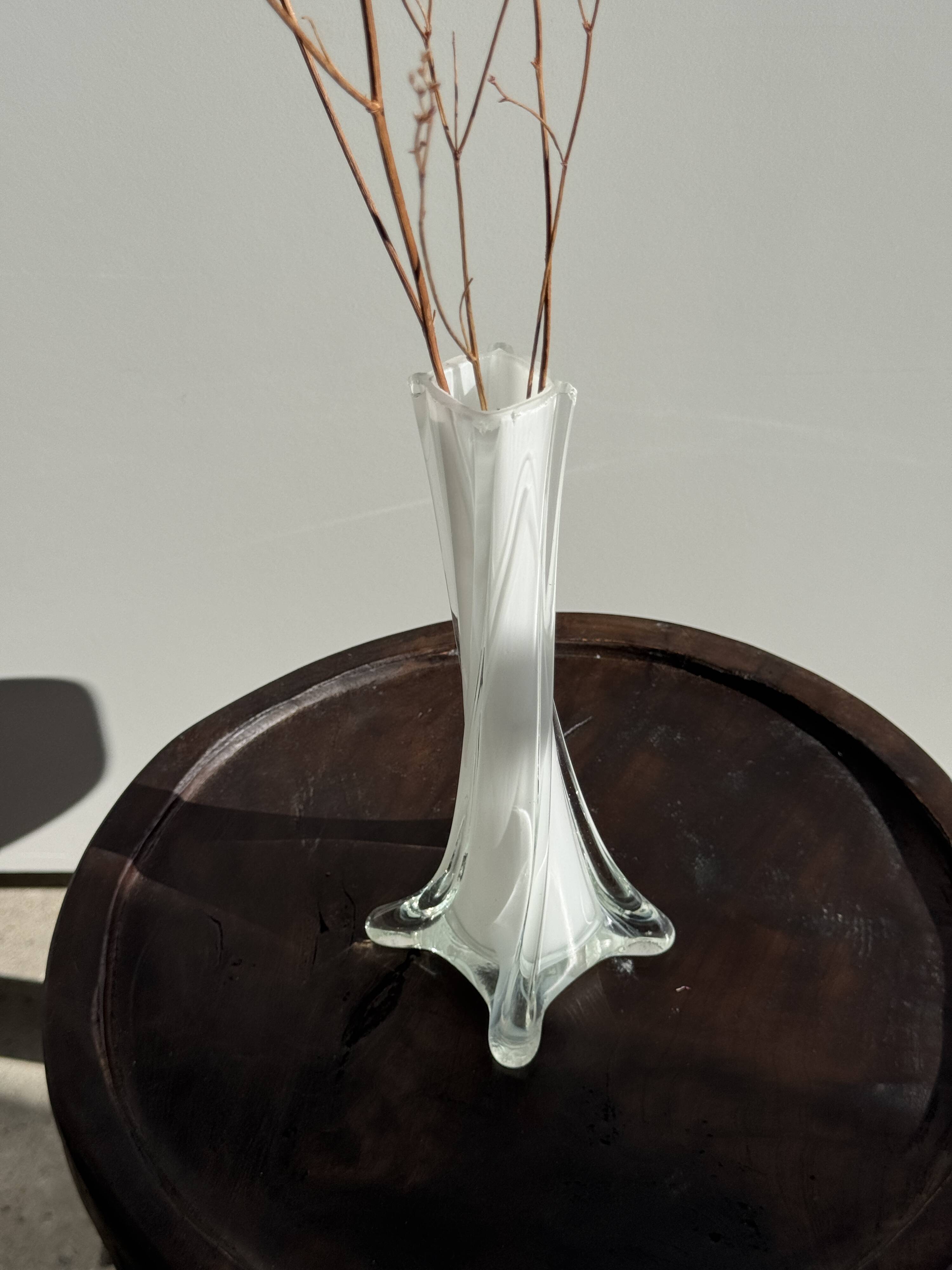 White glass bud vase