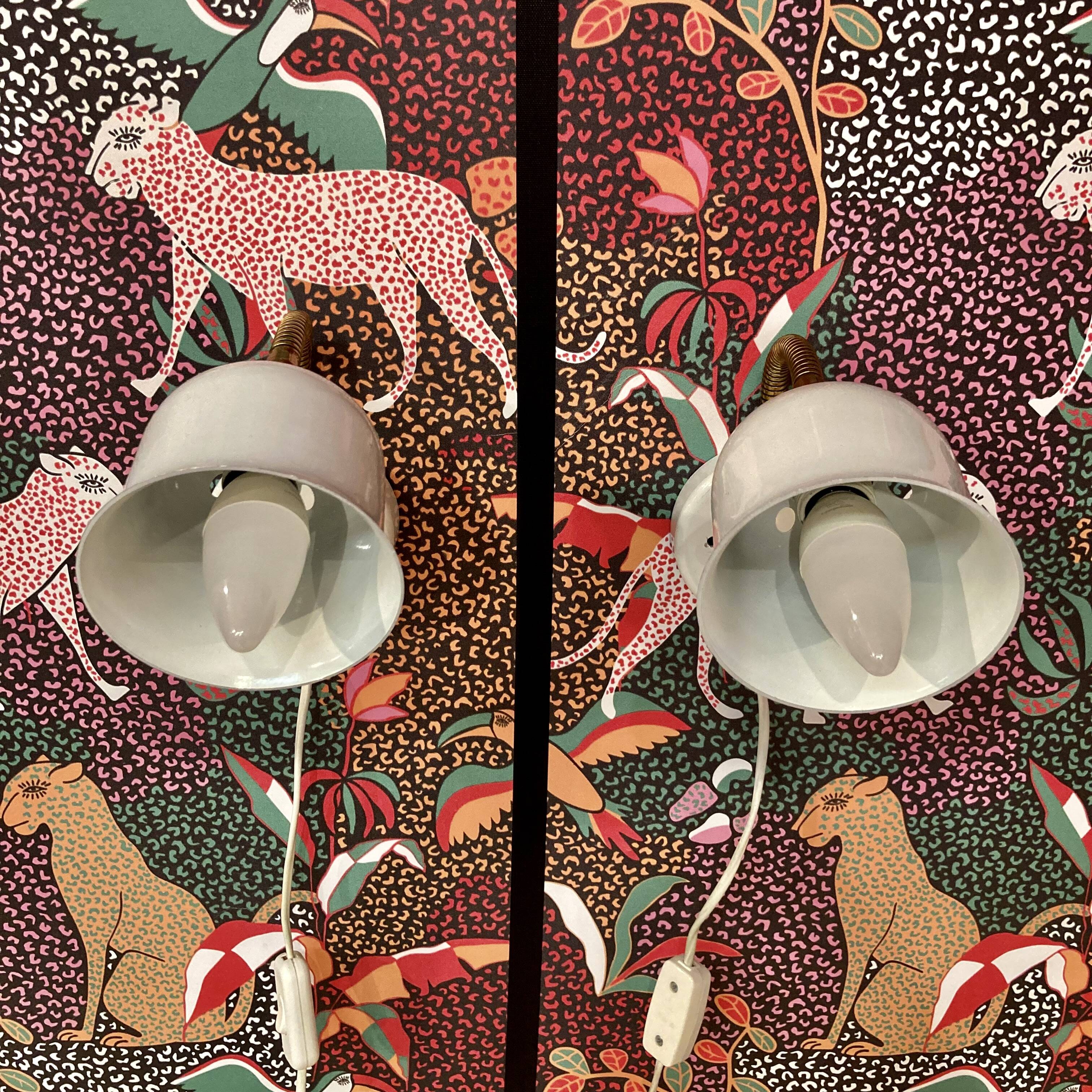 Pair of modular wall lights Scandinavian design 1960.