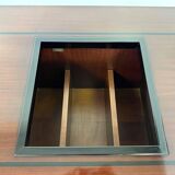 Italian Art Deco Bar Table in Mahogany and Ebonized Inlays, 1980s