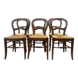Set of 6 Louis Philippe straw chairs