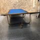 Old folding bed chantazur lafuma metal + fabric blue head adjustable vintage