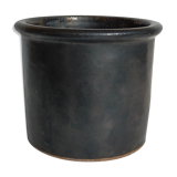 Vintage black glazed earthenware pot