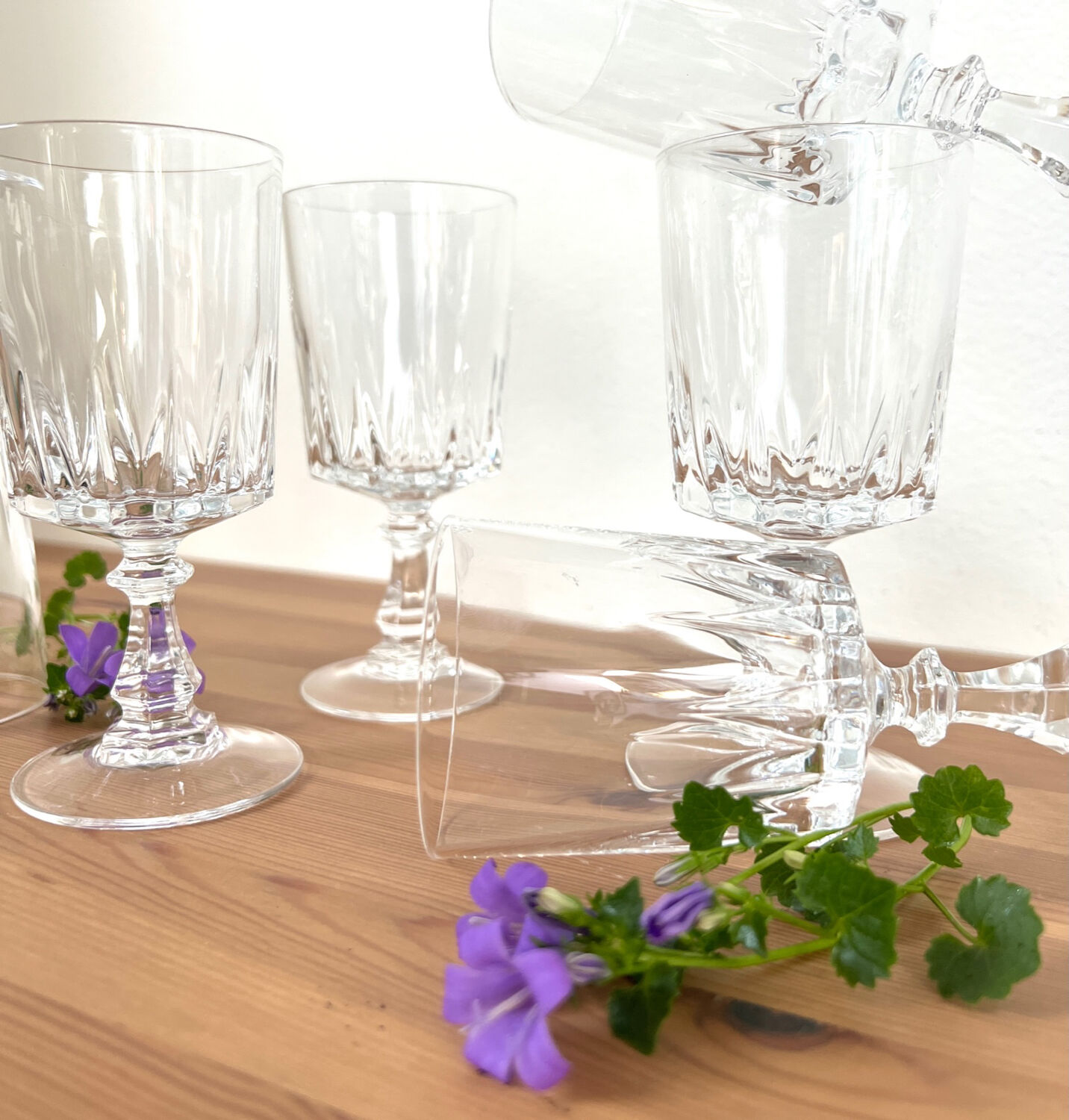 Vintage Arques crystal glasses, Louvre model