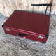Old suitcase red cardboard bordeaux clasp metal vintage