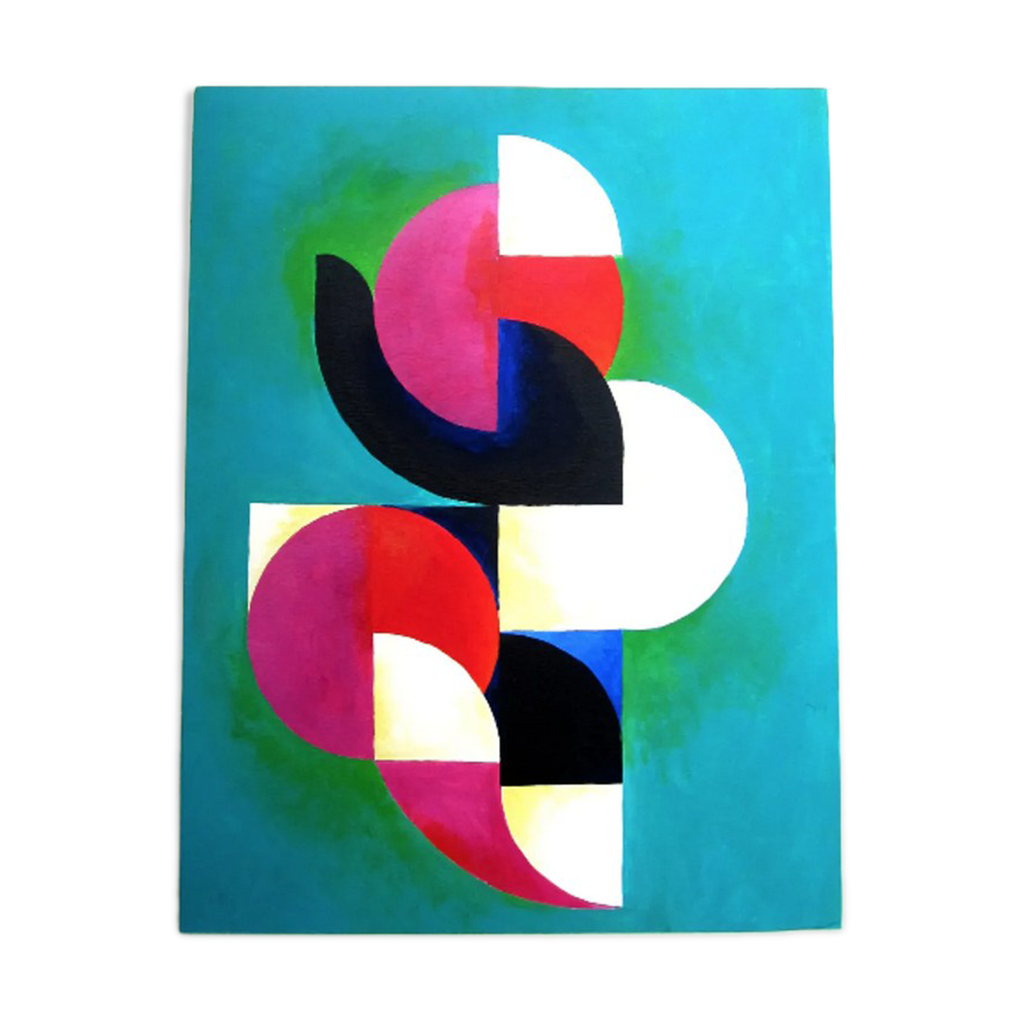 Abstract acrylic painting Delauney - 65x50cm