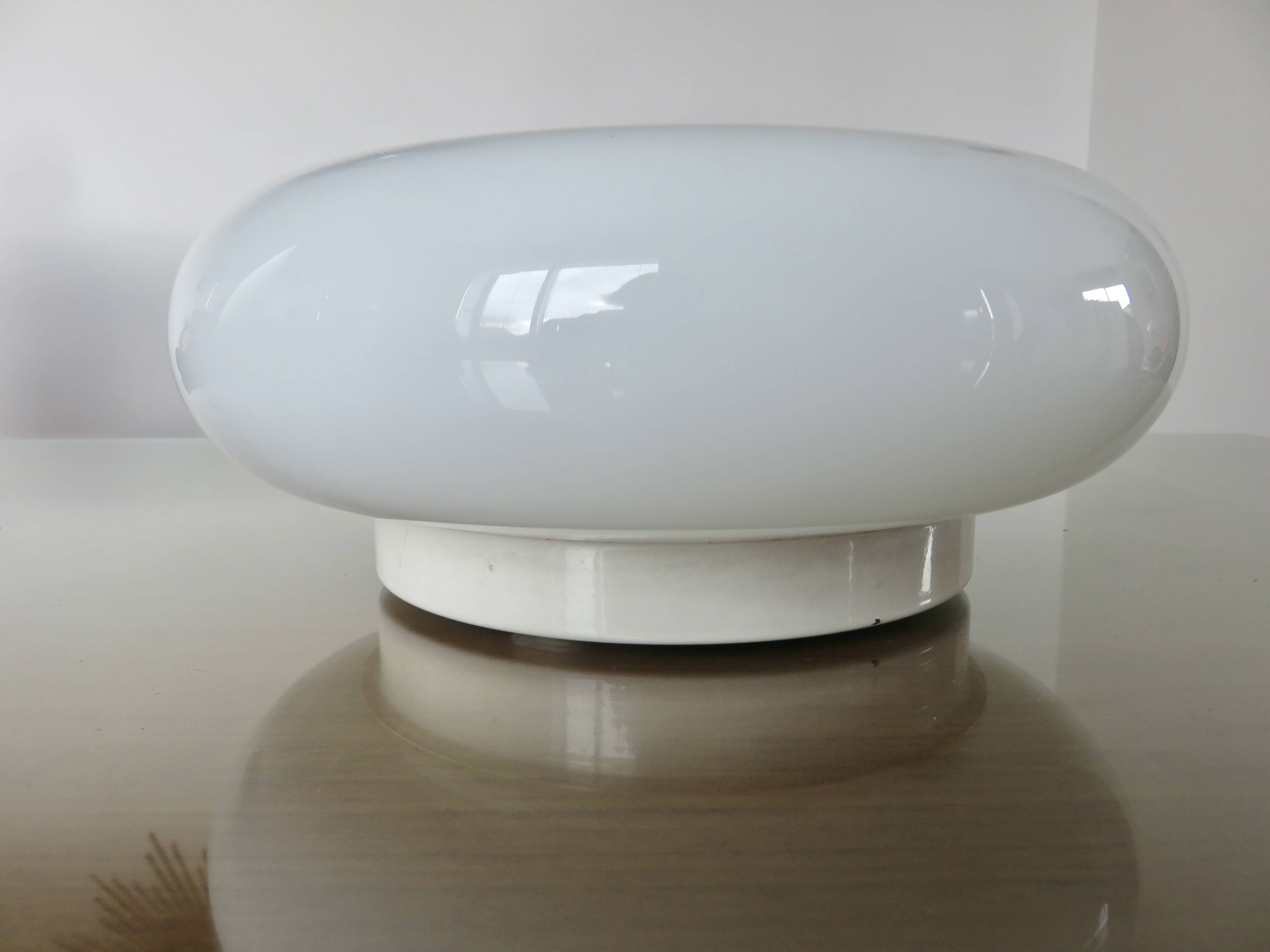 "parscot" ceiling light "gamma" model in opaline 60s 70s