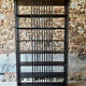 Large industrial black metal shelf – openwork graphic structure