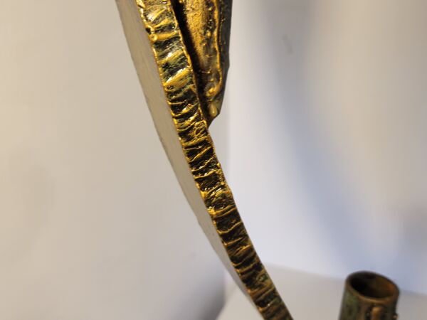 Chandelier en métal fer art brut brutaliste