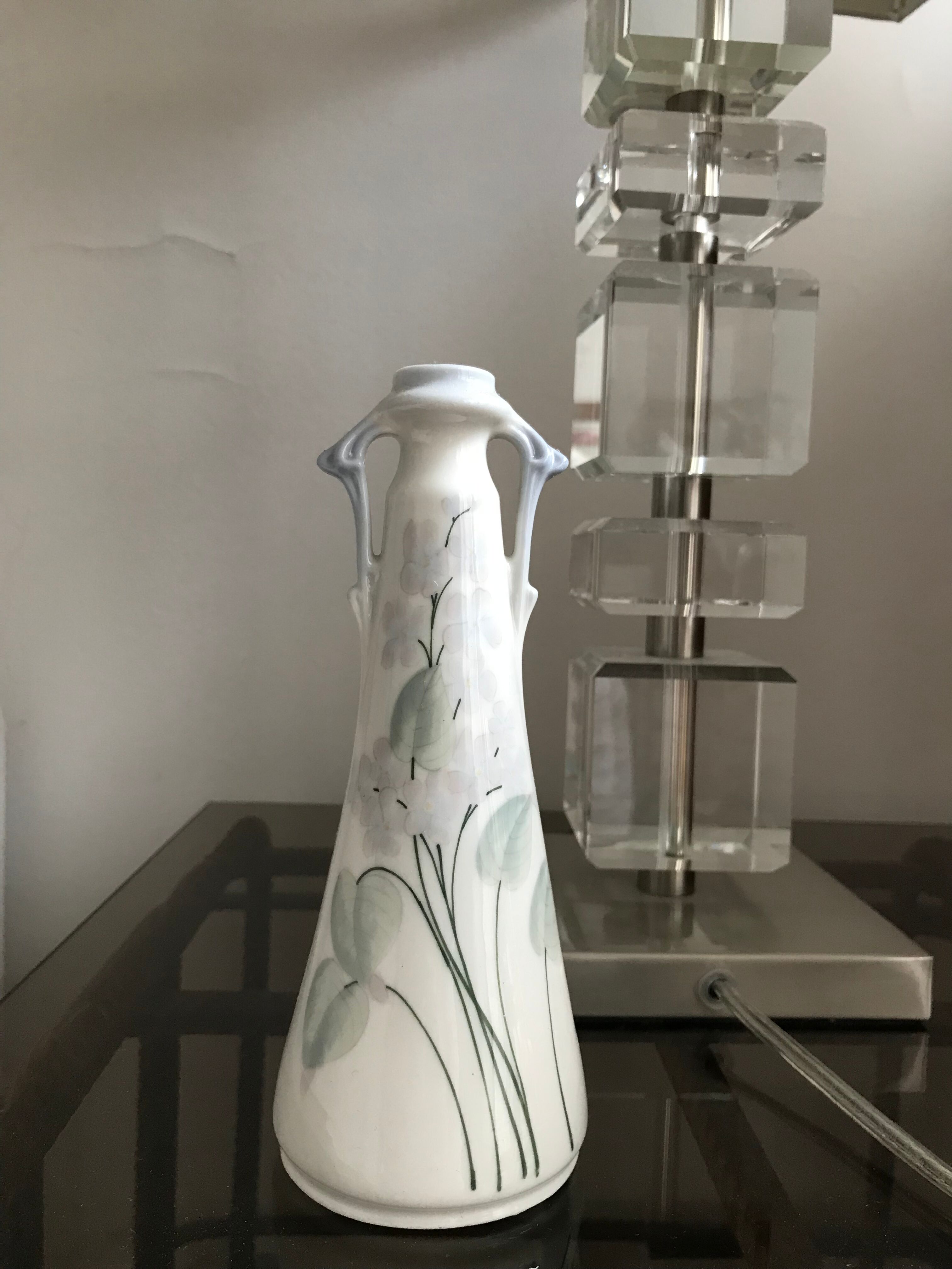 Art Nouveau vase with lila decoration, Galluba & Hofmann
