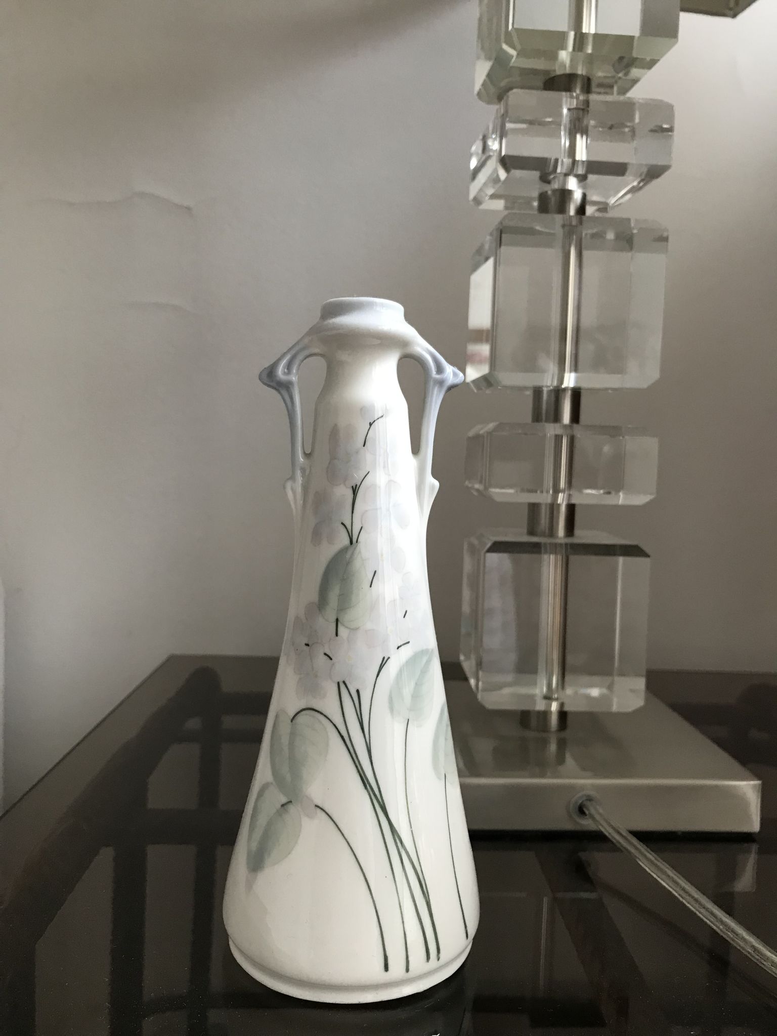 Art Nouveau vase with lila decoration, Galluba & Hofmann