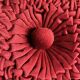 Round cushion in vintage pleated velvet