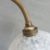 Brass wall lamp and cloudy glass Clichy art deco