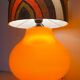 Orange opaline table lamp and vintage fabric