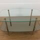Double tray coffee table glass and gold metal 50s